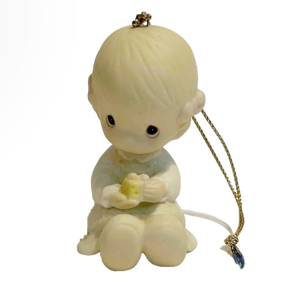 Vintage 1984 Precious Moments Love Is Kind Ceramic Ornament Girl Gift Enesco - Picture 2 of 11